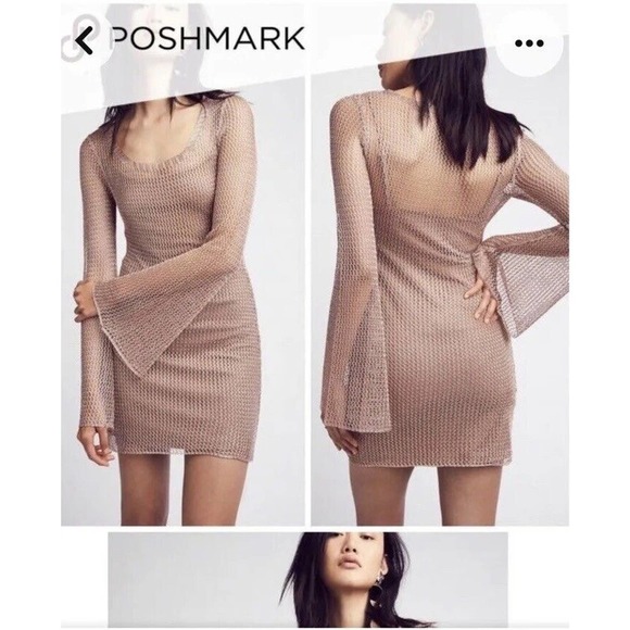 Revolve We are Kindred Delilah Dress Blue Size 0 Metallic Mesh Crochet Party - Picture 3 of 13